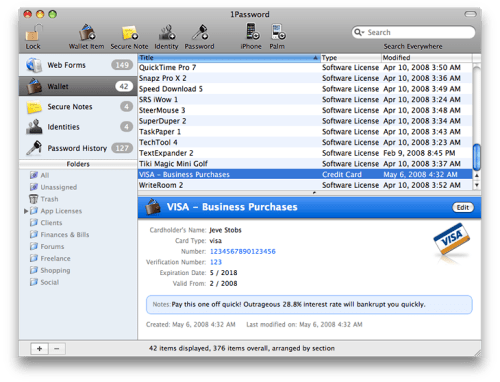 1Password 2 is Ready for Snow Leopard