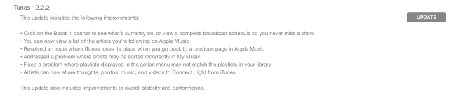 Apple Releases iTunes 12.2.2 Update with Apple Music Improvements