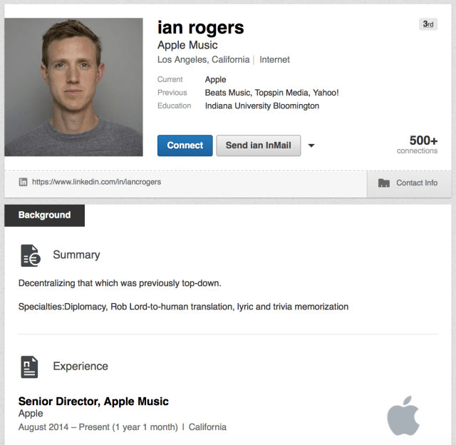 Senior Director of Apple Music Ian Rogers Leaves Apple