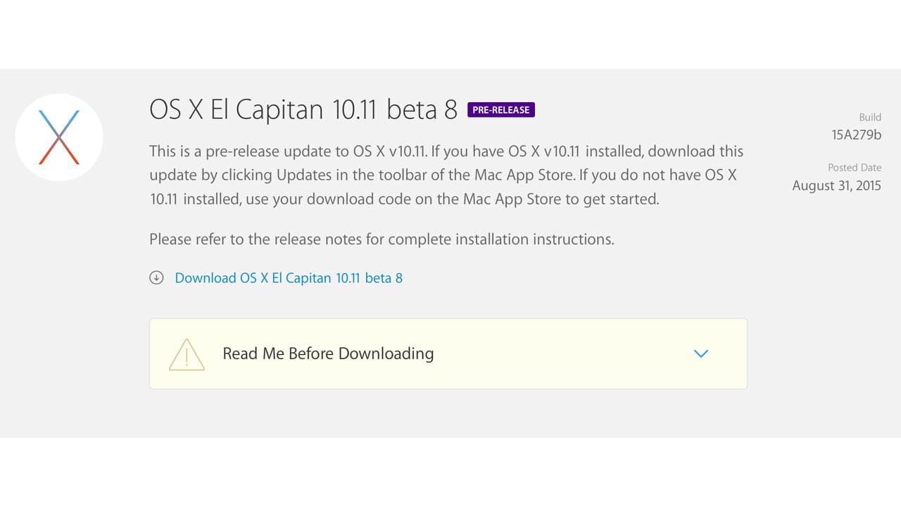 Apple Releases OS X 10.11 El Capitan Beta 8 to Developers - iClarified
