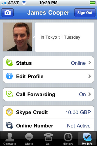 Skype 1.2 Update for iPhone (No Push Notifications)
