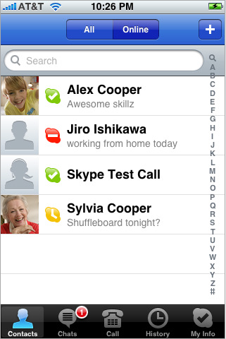 Skype 1.2 Update for iPhone (No Push Notifications)