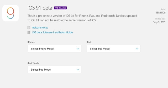 Apple Releases First Beta of iOS 9.1 to Developers for Testing