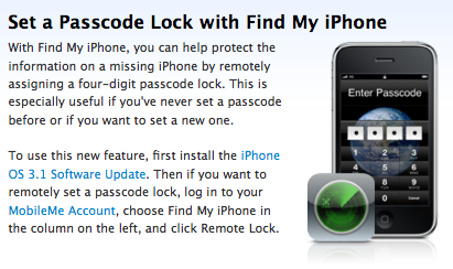 Set a Passcode Lock with Find My iPhone