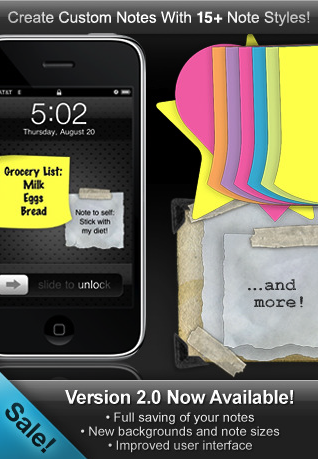 Full Featured Sticky Note app for iPhone/iPod