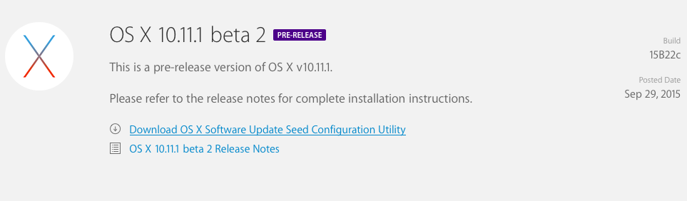 Apple Releases OS X El Capitan 10.11.1 Beta 2 to Developers