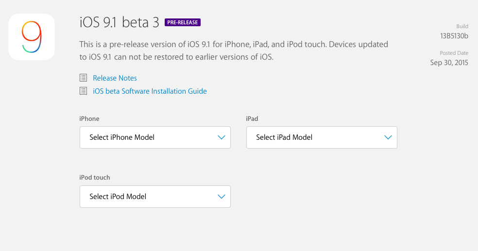 Apple Releases iOS 9.1 Beta 3 to Developers