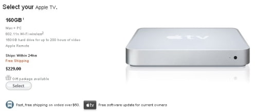 Apple kündigt 40GB AppleTV ab und senkt Preis für 160GB Modell