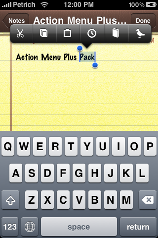 Action Menu Remplace Clippy and étend les fonctions copier/coller de l&#039;iPhone