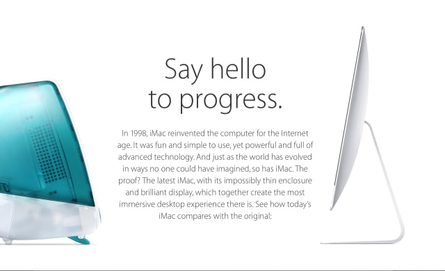Apple Compares the New iMac to the Original: &#039;Say Hello to Progress&#039;
