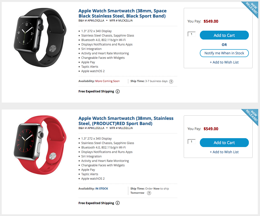 B&amp;H Photo Video is Now Selling the Apple Watch