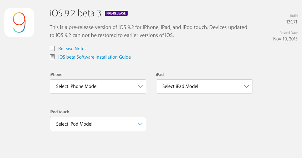 Apple Releases iOS 9.2 Beta 3 for Testing
