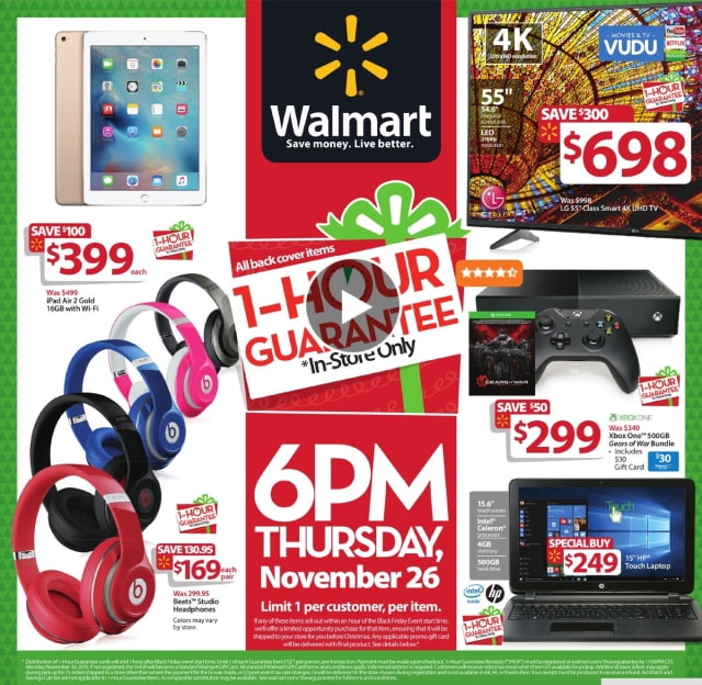 Walmart Black Friday Deals: iPad Air 2 $399, Beats Studio Headphones $169, More [Flyer]