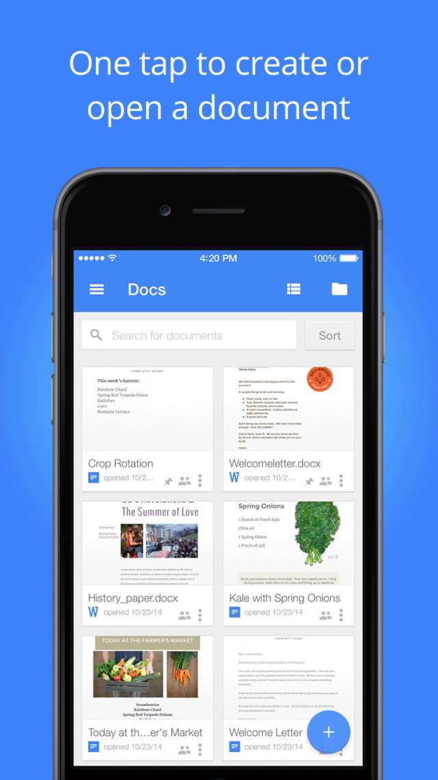 Google Docs App Gets Updated With Templates, Reading Mode, Bug Fixes