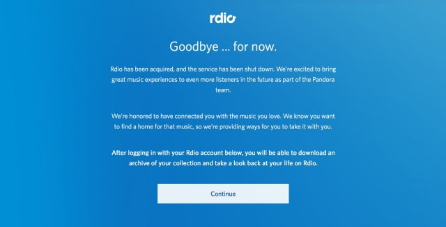 Rdio is Officially Shut Down