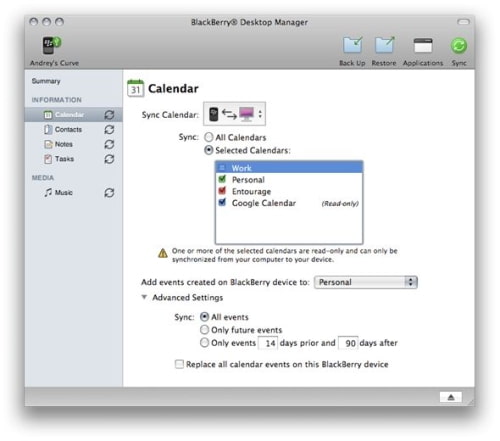Un vistazo al software de escritorio de Mac para la BlackBerry