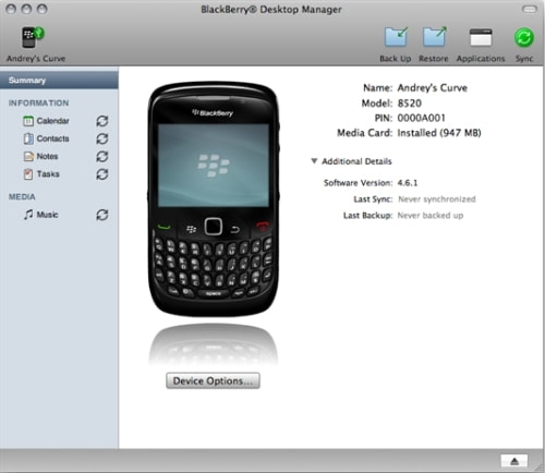 Un vistazo al software de escritorio de Mac para la BlackBerry