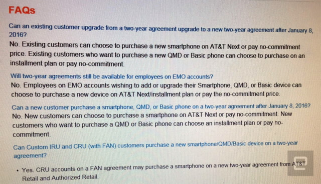 AT&amp;T to Drop Two Year Contracts on January 8th