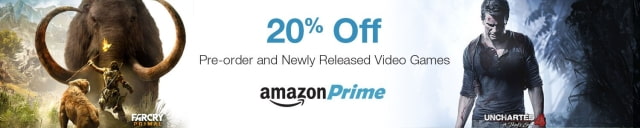 Amazon is Now Offering Prime Customers 20% Off Pre-Order and New Release Video Games