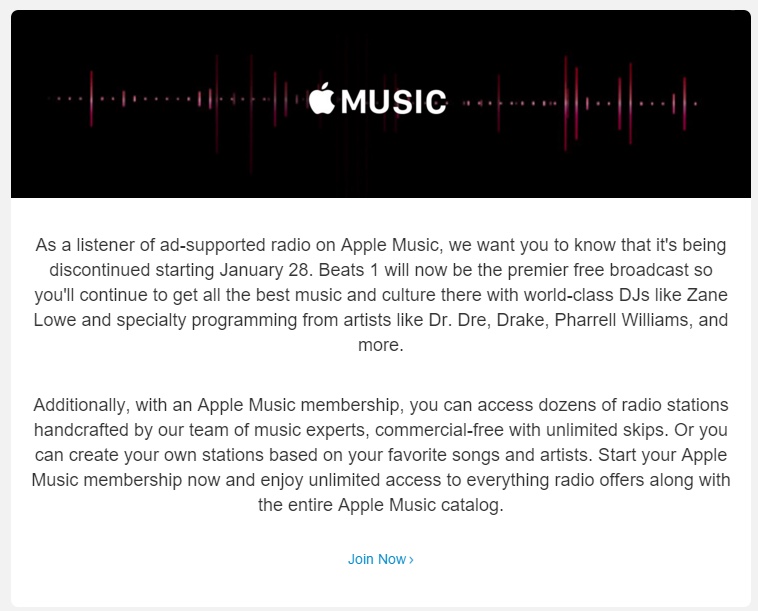 Apple is Discontinuing Ad-Supported Radio on Apple Music