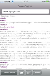 Source Explorer 1.1: View Webpage Source Code on iPhone