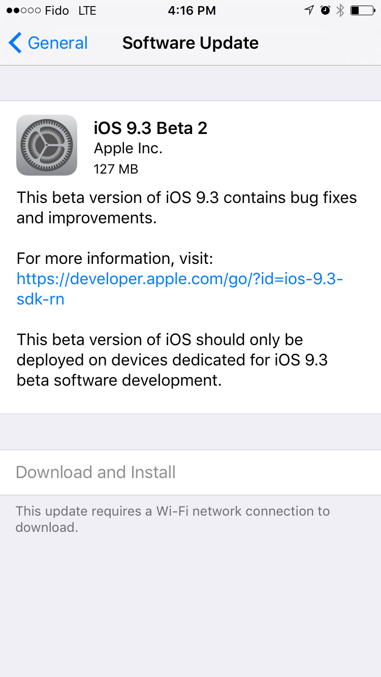 Apple Releases iOS 9.3 Beta 2 to Developers With Control Center Toggle for Night Shift