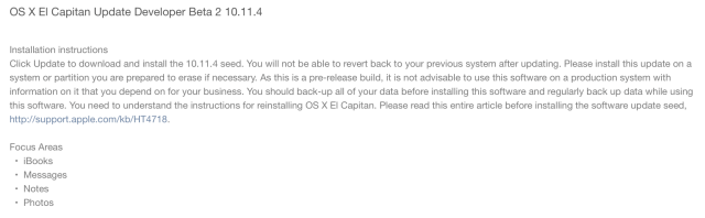Apple Releases OS X El Capitan 10.11.4 Beta 2 to Developers