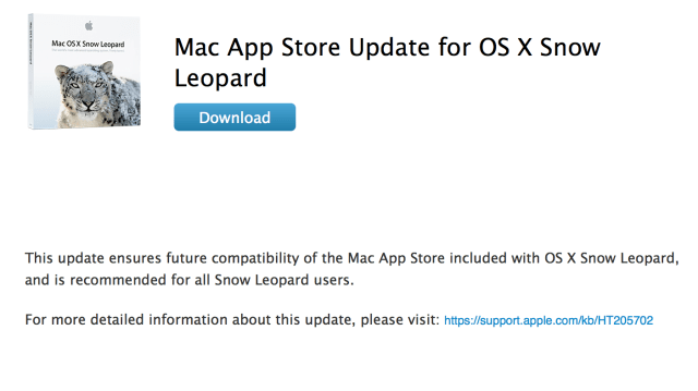 Apple Releases Mac App Store Update for OS X Snow Leopard 10.6.8