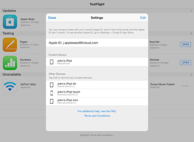 Apple Updates TestFlight App With Support for iOS 9.3 and watchOS 2.2