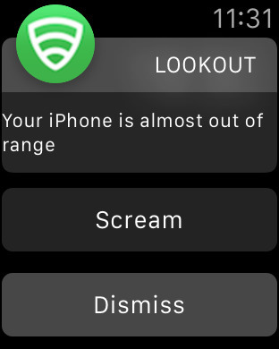 Lookout App for Apple Watch Alerts You If You Leave Your iPhone Behind