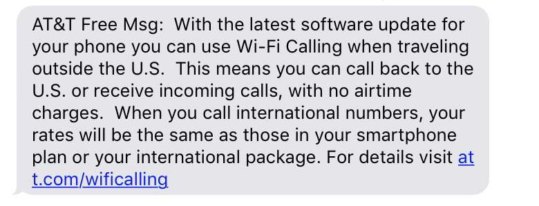 AT&amp;T Now Lets You Use Wi-Fi Calling When Traveling Outside the United States