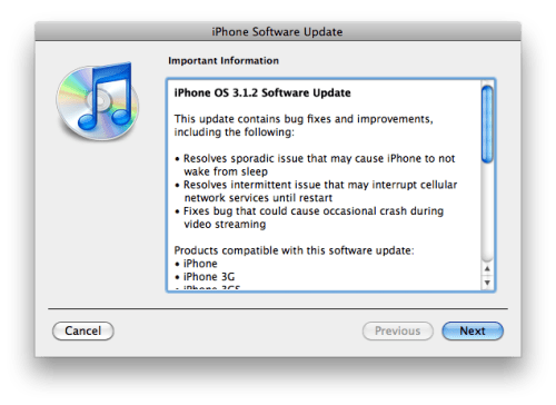 Apple Julkaissut iPhone OS 3.1.2 päivityksen