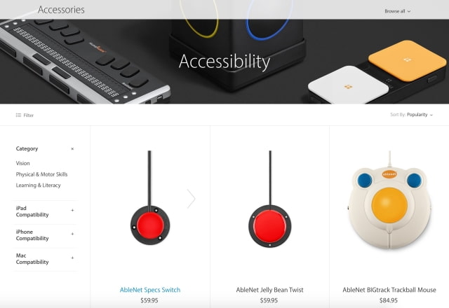 Apple Online Store Gets Dedicated Accessibility Section