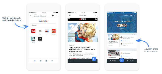 Google Announces New &#039;Spaces&#039; Group Sharing App With Google Search, YouTube, and Chrome Built In