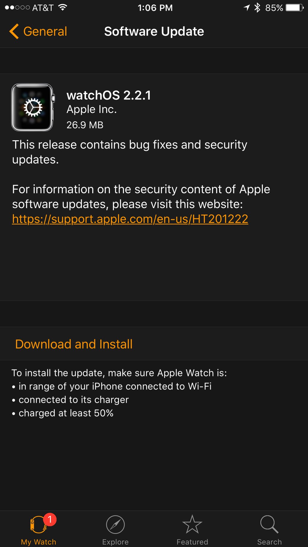 Apple Releases watchOS 2.2.1 [Download]