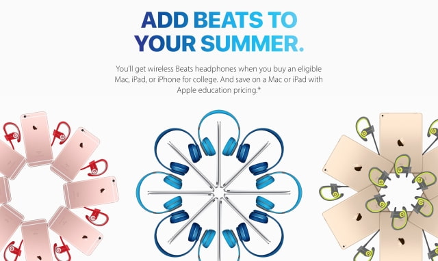Apple Launches Back to School Promotion: Free Wireless Beats Headphones With Purchase of Mac, iPad, iPhone