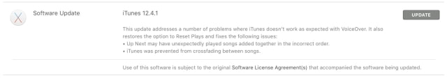 Apple Releases iTunes 12.4.1 With Fixes for VoiceOver, Crossfading, and Up Next