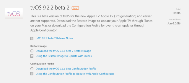 Apple Releases First watchOS 2.2.2 Beta, Second tvOS 9.2.2 Beta to Developers [Download]