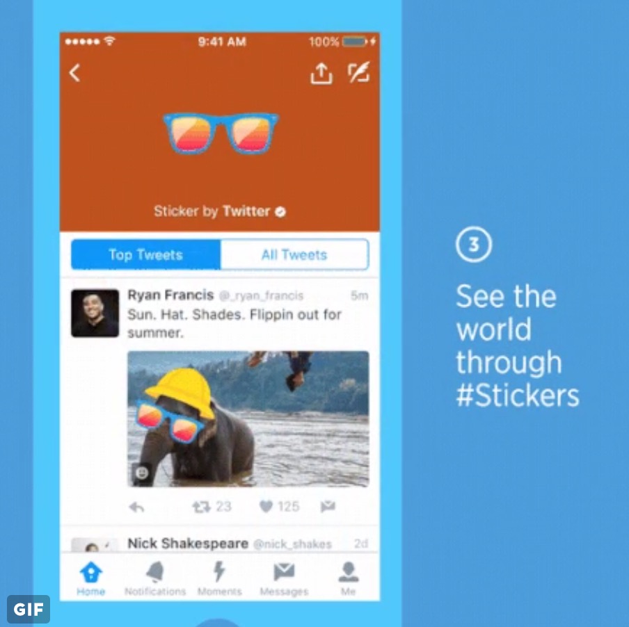 Twitter Introduces #Stickers