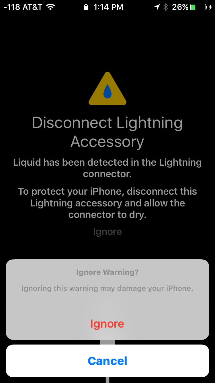 iOS 10 Now Warns You If Liquid is Detected in Your Lightning Port [Image]