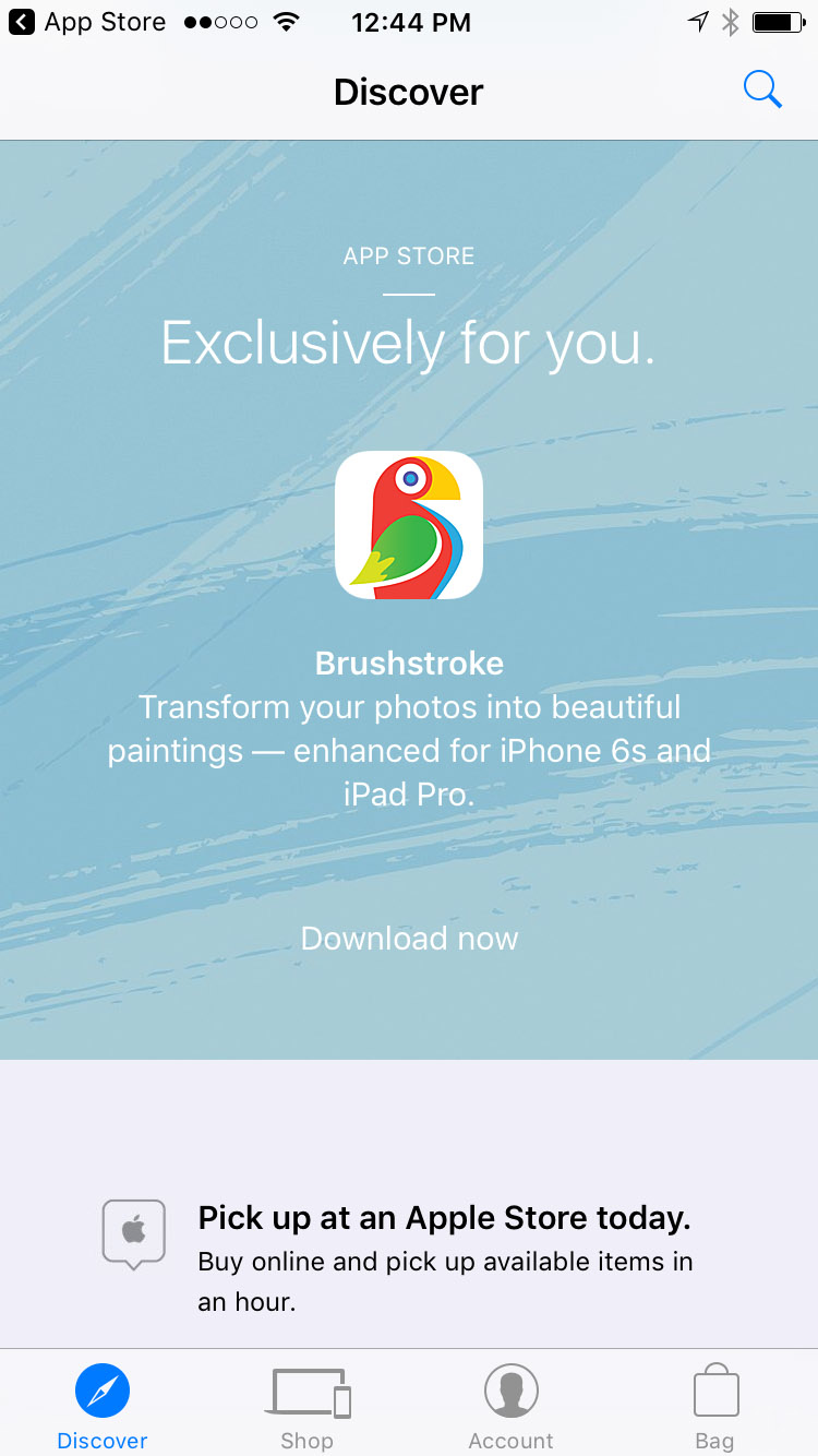 Apple Offers $5 Brushstroke App as a Free Download via the New Apple Store App