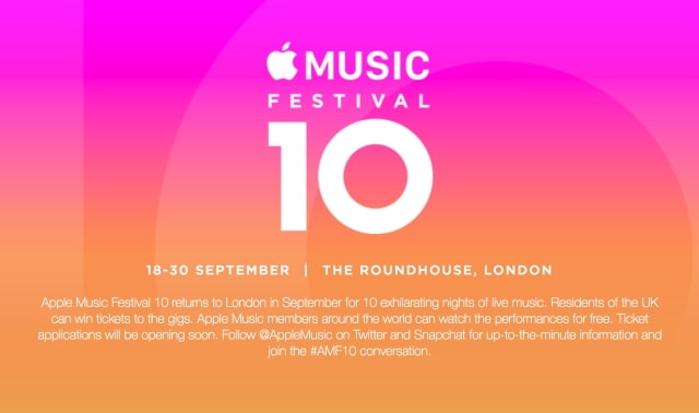 Apple Music Festival 10 Begins September 18th [Video]