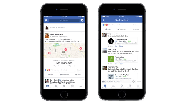 Facebook App Now Lets You Order Food, Get a Quote, Buy Tickets, More
