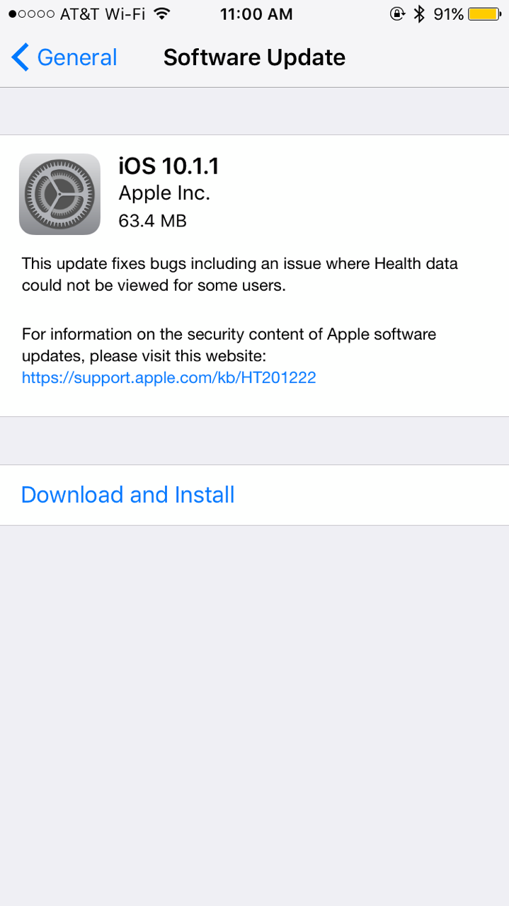 Apple Releases iOS 10.1.1 With Fixes for Health [Download]