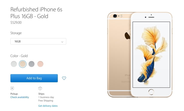 Apple Starts Selling Refurbished iPhone 6s and 6s Plus Devices