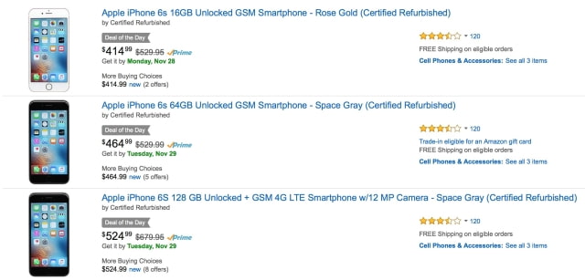 Amazon Deal of the Day: Up to 23% Off Refurbished iPhone 6s