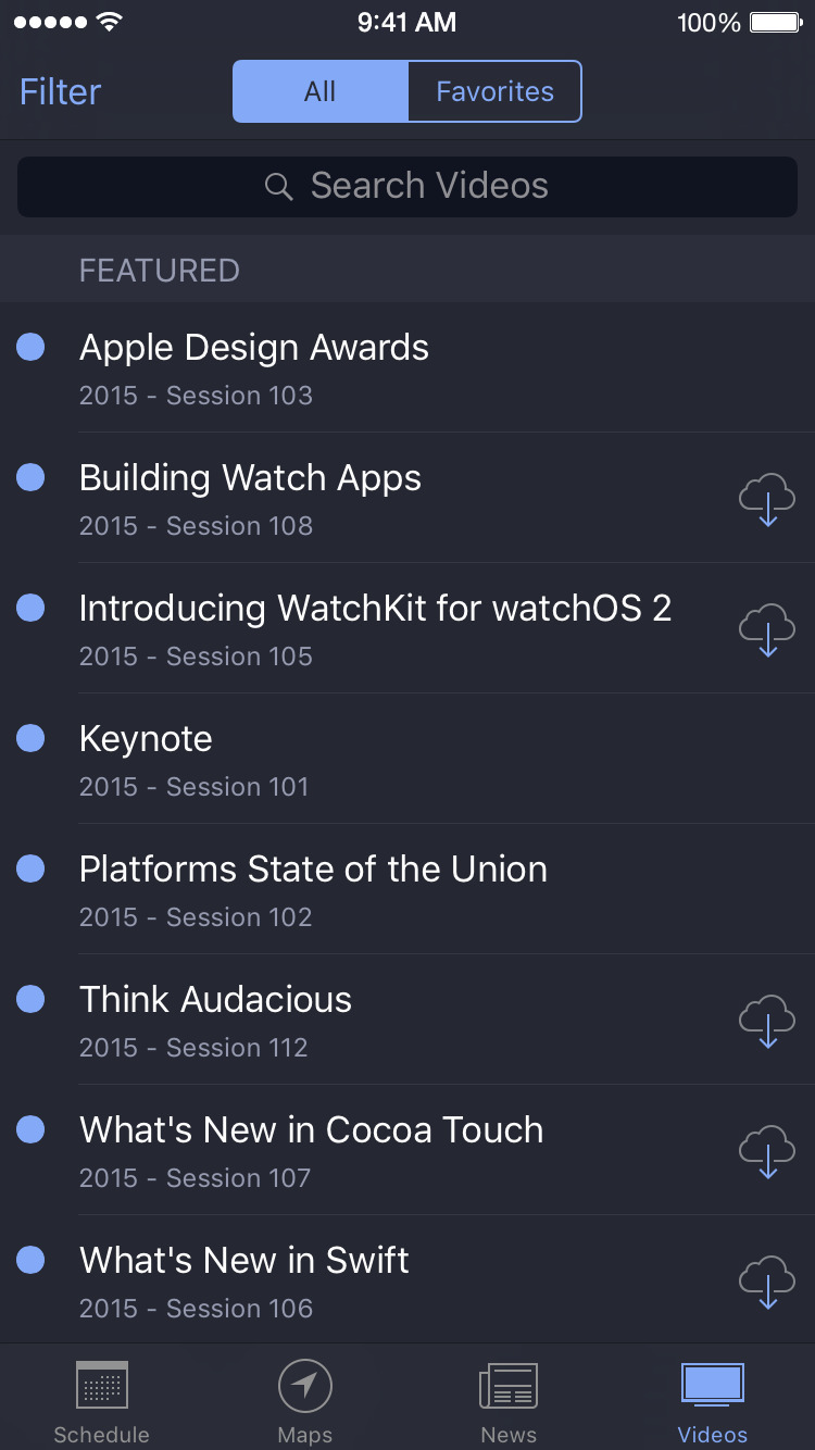 Apple Updates WWDC App With New Filters, 3D Touch Peek and Pop, Dark Mode on tvOS, More