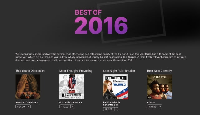 Apple Names Its Picks for Best Apps, Movies, Music, Books, Podcasts and TV Shows of 2016