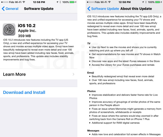 Apple Releases iOS 10.2 Featuring the New TV App, New Emoji, and More [Download]