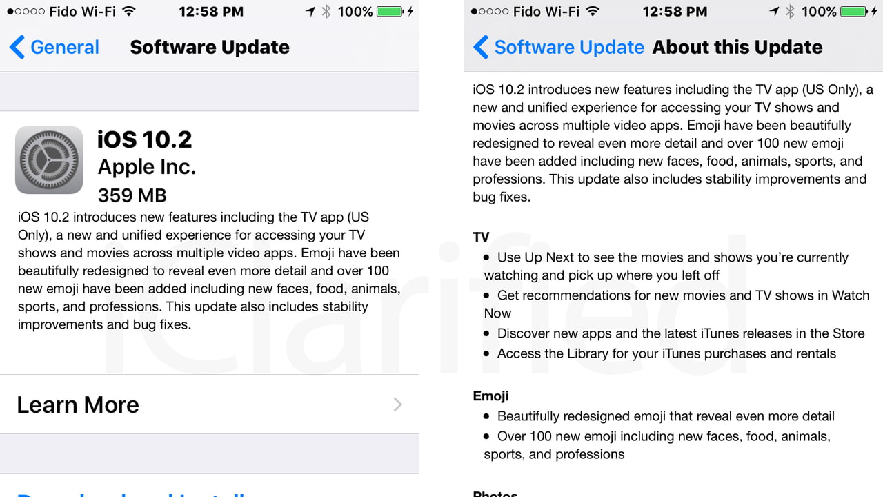 Here Are the Full Release Notes for iOS 10.2 - iClarified
